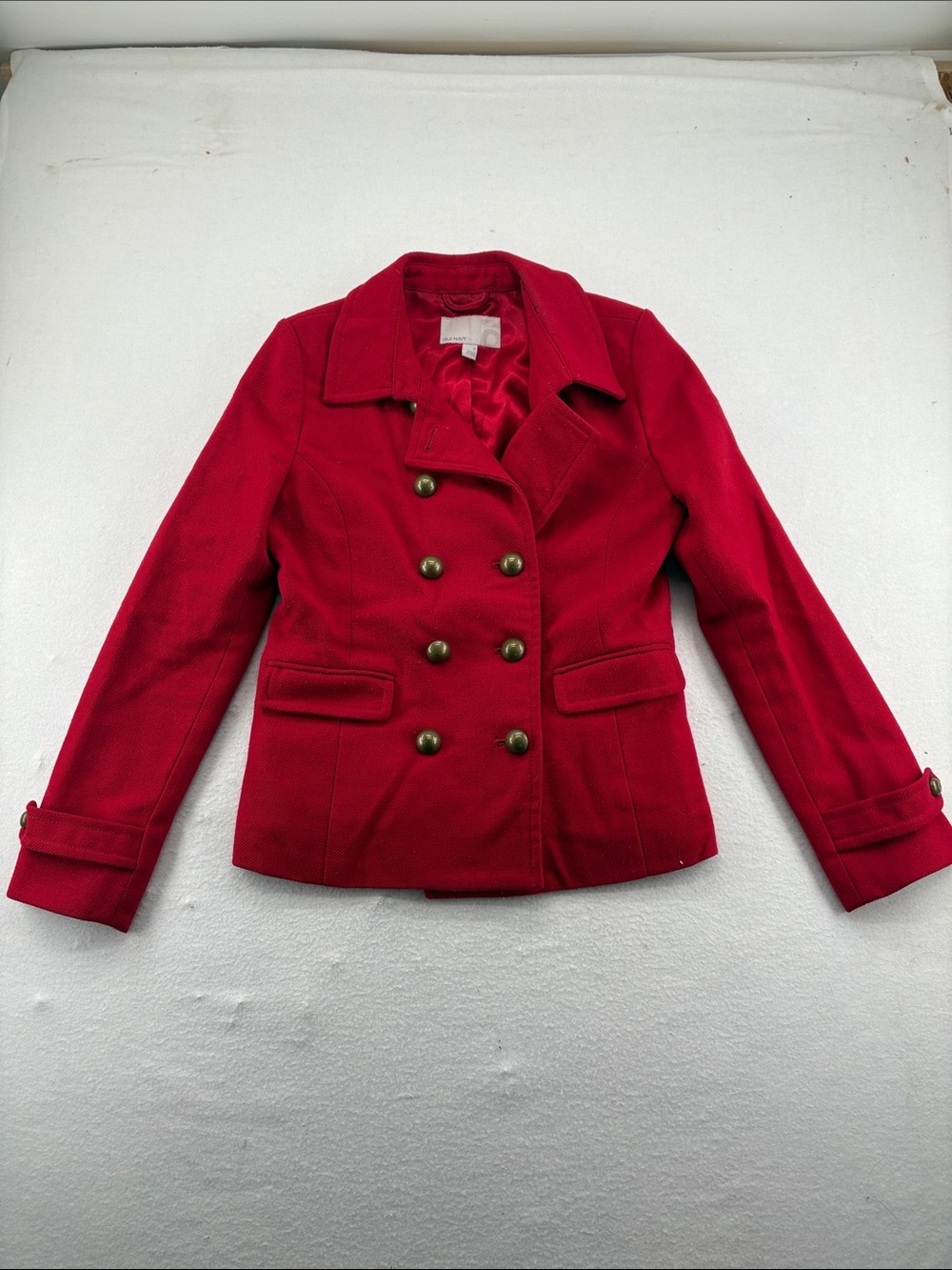 Old Navy Red Double-Breasted Peacoat Jacket